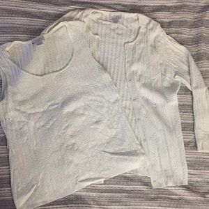 Matching knitted cardigan and tank set